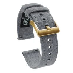 Barton Watch Bands Cool Grey | Crafted Canvas -Barton Watch Bands Shop LightGrey Gold