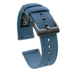 Barton Watch Bands Nantucket Blue | Crafted Canvas -Barton Watch Bands Shop Nantucket Canvas gunmetal buckle