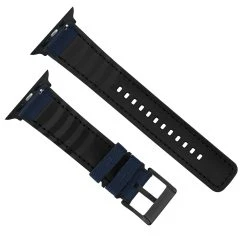 Barton Watch Bands Apple Watch | Navy Blue Cordura Fabric And Silicone Hybrid 18 Barton Watch Bands Apple Watch | Navy Blue Cordura Fabric And Silicone Hybrid -Barton Watch Bands Shop NavyCorduraBackview BlackAppleHardware