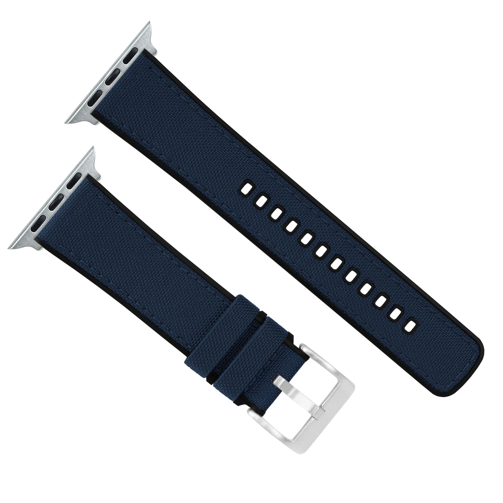 Barton Watch Bands Apple Watch | Navy Blue Cordura Fabric And Silicone Hybrid 7 Barton Watch Bands Apple Watch | Navy Blue Cordura Fabric And Silicone Hybrid - Image 5