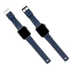 Barton Watch Bands Apple Watch | Tropical-Style 2.0 | Navy Blue -Barton Watch Bands Shop NavyTropical StyleFlatLay AppleWatch5SS BlackCase copy