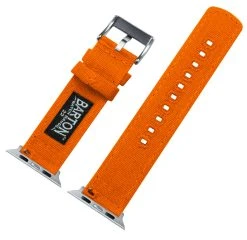 Barton Watch Bands Apple Watch | Pumpkin Orange Canvas -Barton Watch Bands Shop PumpkinCanvasBackviewv2AppleHardware ss