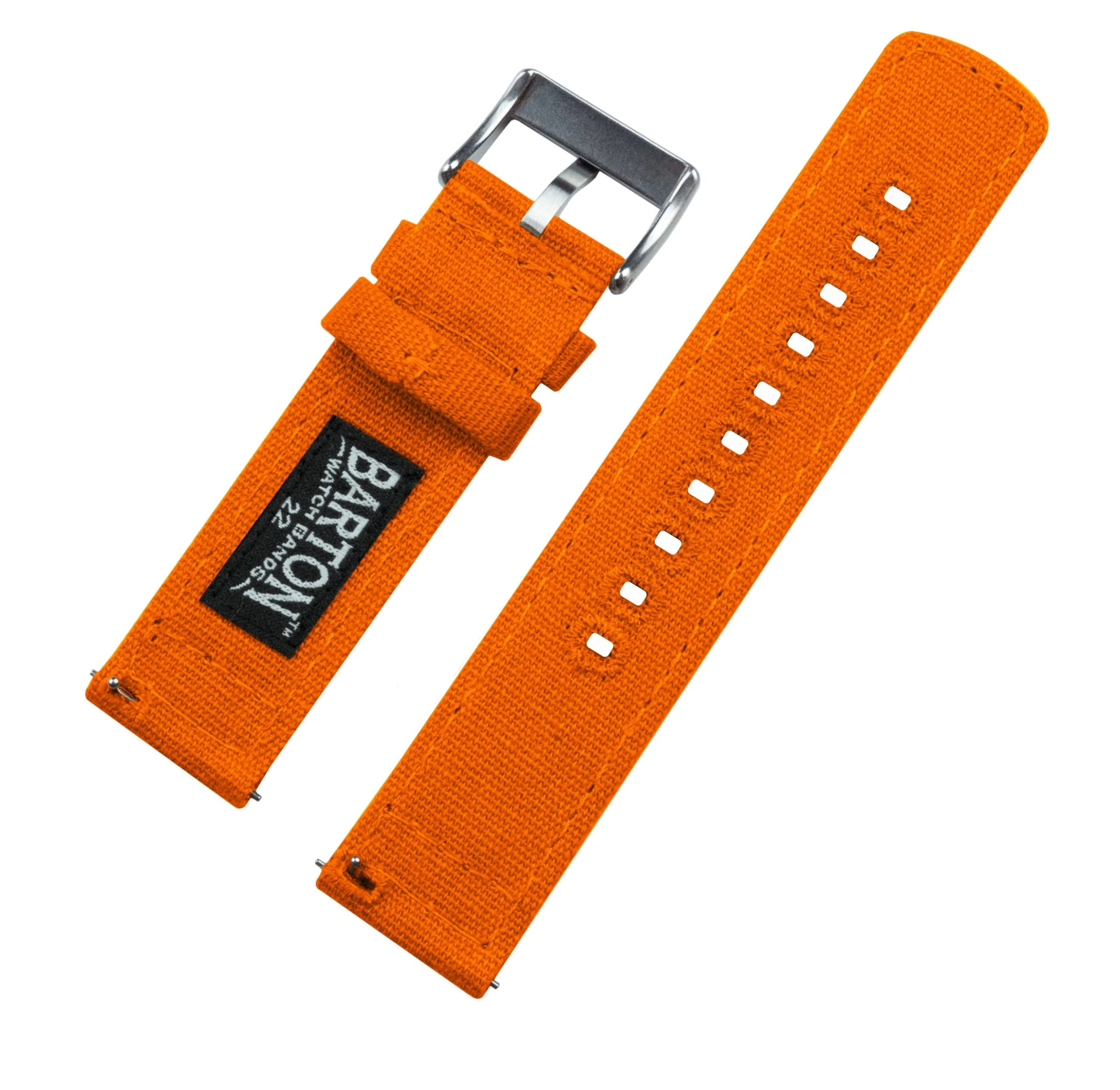 Barton Watch Bands Moto 360 Gen2 | Pumpkin Orange Canvas 5 Barton Watch Bands Moto 360 Gen2 | Pumpkin Orange Canvas - Image 3