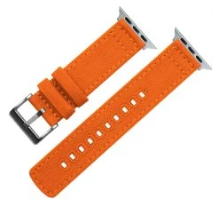 Barton Watch Bands Apple Watch | Pumpkin Orange Canvas -Barton Watch Bands Shop PumpkinCanvasTopViewv2 sshardware