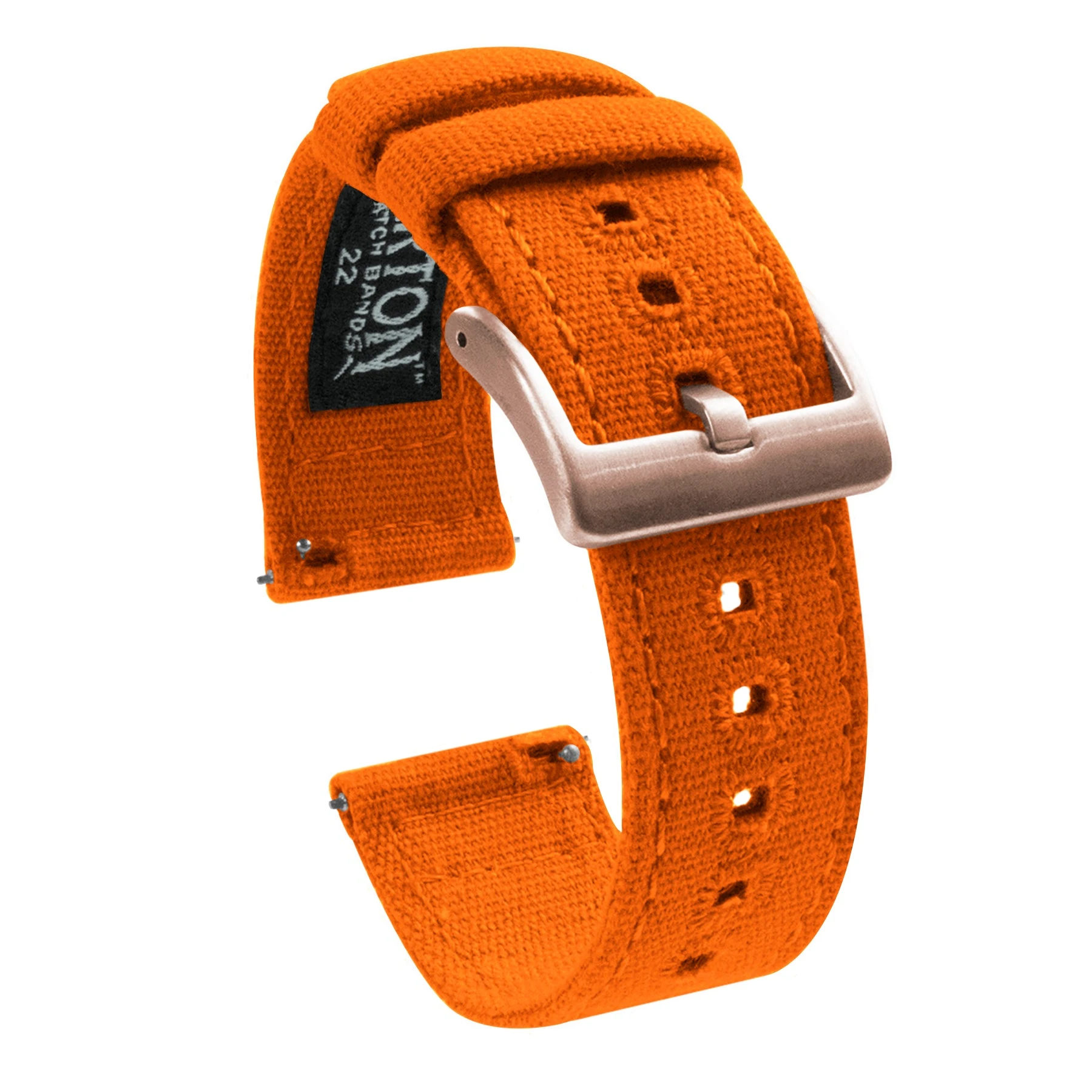 Barton Watch Bands Mobvoi TicWatch | Pumpkin Orange Canvas 5 Barton Watch Bands Mobvoi TicWatch | Pumpkin Orange Canvas - Image 3