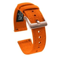 Barton Watch Bands Samsung Galaxy Watch5 | Pumpkin Orange Canvas -Barton Watch Bands Shop PumpkinCanvasV2 RoseGold 71b98227 0478 4811 9436 e9d42a2d2fc0