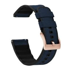 Barton Watch Bands Samsung Galaxy Watch | Cordura Fabric & Silicone Hybrid | Navy Blue -Barton Watch Bands Shop RoseGoldCorduraHybridMainLoop RoseGold 64c6c199 0e16 480e 875c d8a69c6162de