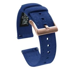 Barton Watch Bands Royal Blue | Crafted Canvas -Barton Watch Bands Shop RoyalBlue RoseGold