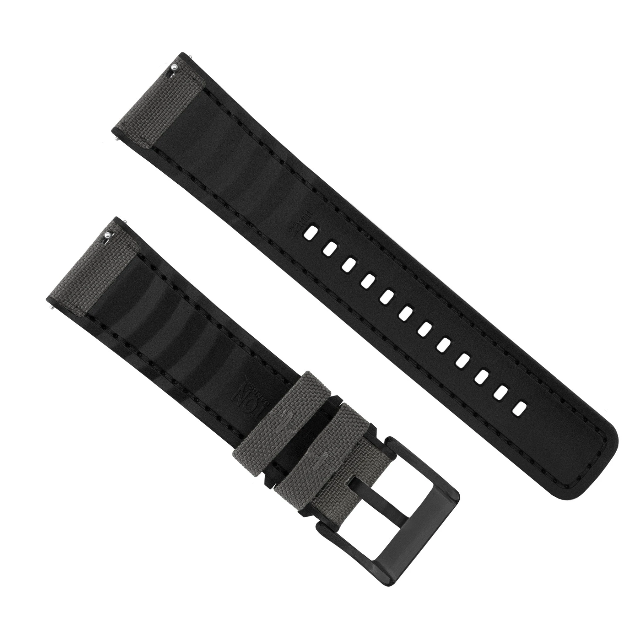 Barton Watch Bands Amazfit Bip | Cordura Fabric & Silicone Hybrid | Smoke Grey 6 Barton Watch Bands Amazfit Bip | Cordura Fabric & Silicone Hybrid | Smoke Grey - Image 4