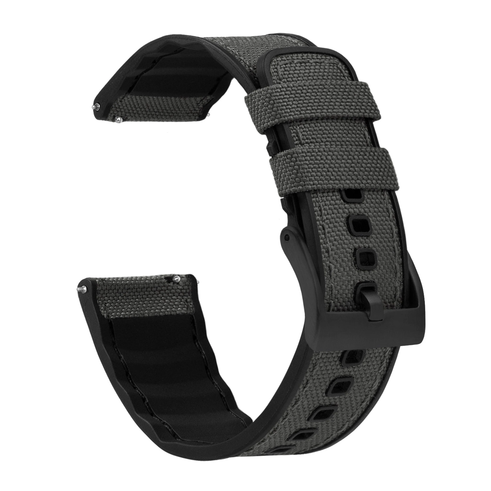 Barton Watch Bands Smoke Grey Cordura Fabric And Silicone Hybrid 10 Barton Watch Bands Smoke Grey Cordura Fabric And Silicone Hybrid - Image 8