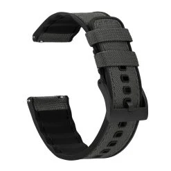 Barton Watch Bands Samsung Galaxy Watch5 | Cordura Fabric & Silicone Hybrid | Smoke Grey -Barton Watch Bands Shop SmokeCorduraHybridMainLoop Black cca264e3 5ac9 4465 b4a5 adeb6524345b