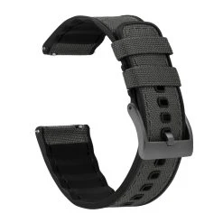 Barton Watch Bands Smoke Grey Cordura Fabric And Silicone Hybrid 21 Barton Watch Bands Smoke Grey Cordura Fabric And Silicone Hybrid -Barton Watch Bands Shop SmokeCorduraHybridMainLoop Gunmetal