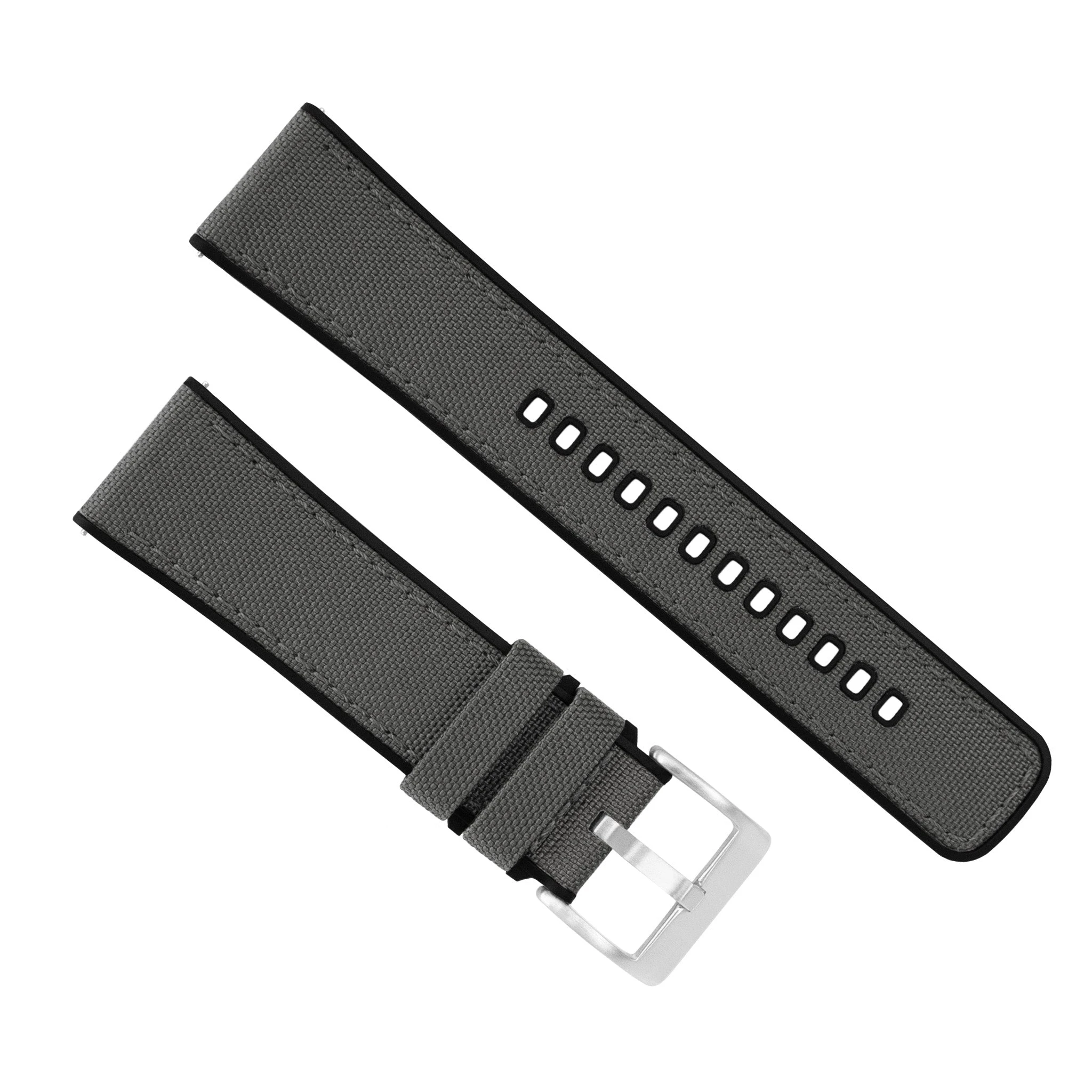 Barton Watch Bands Smoke Grey Cordura Fabric And Silicone Hybrid 7 Barton Watch Bands Smoke Grey Cordura Fabric And Silicone Hybrid - Image 5