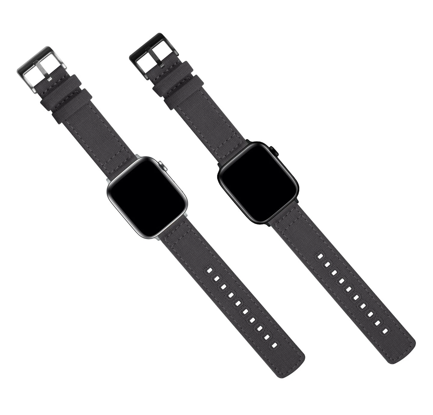 Barton Watch Bands Apple Watch | Smoke Grey Canvas 4 Barton Watch Bands Apple Watch | Smoke Grey Canvas - Image 2