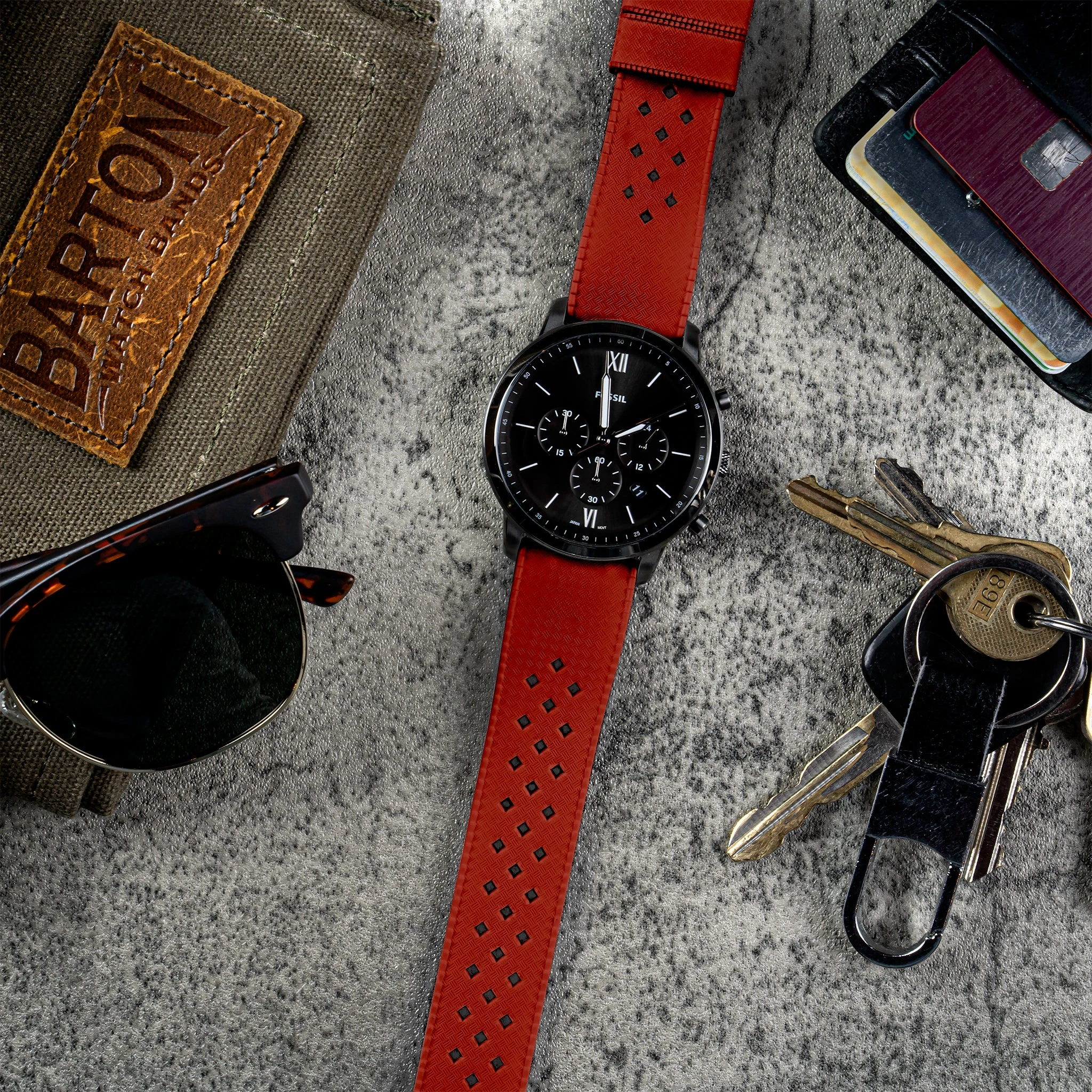 Barton Watch Bands Timex Weekender & Expedition Watches | Tropical-Style 2.0 | Crimson Red 4 Barton Watch Bands Timex Weekender & Expedition Watches | Tropical-Style 2.0 | Crimson Red - Image 2