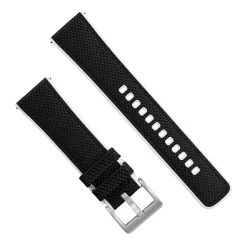 Barton Watch Bands Black Cordura Fabric And White Silicone Hybrid -Barton Watch Bands Shop TopViewWhiteSS
