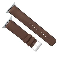 Barton Watch Bands Apple Watch | Walnut Brown Leather And Rubber Hybrid -Barton Watch Bands Shop WalnutLeatherHybridTopViewwithAppleHardwarev2 ss