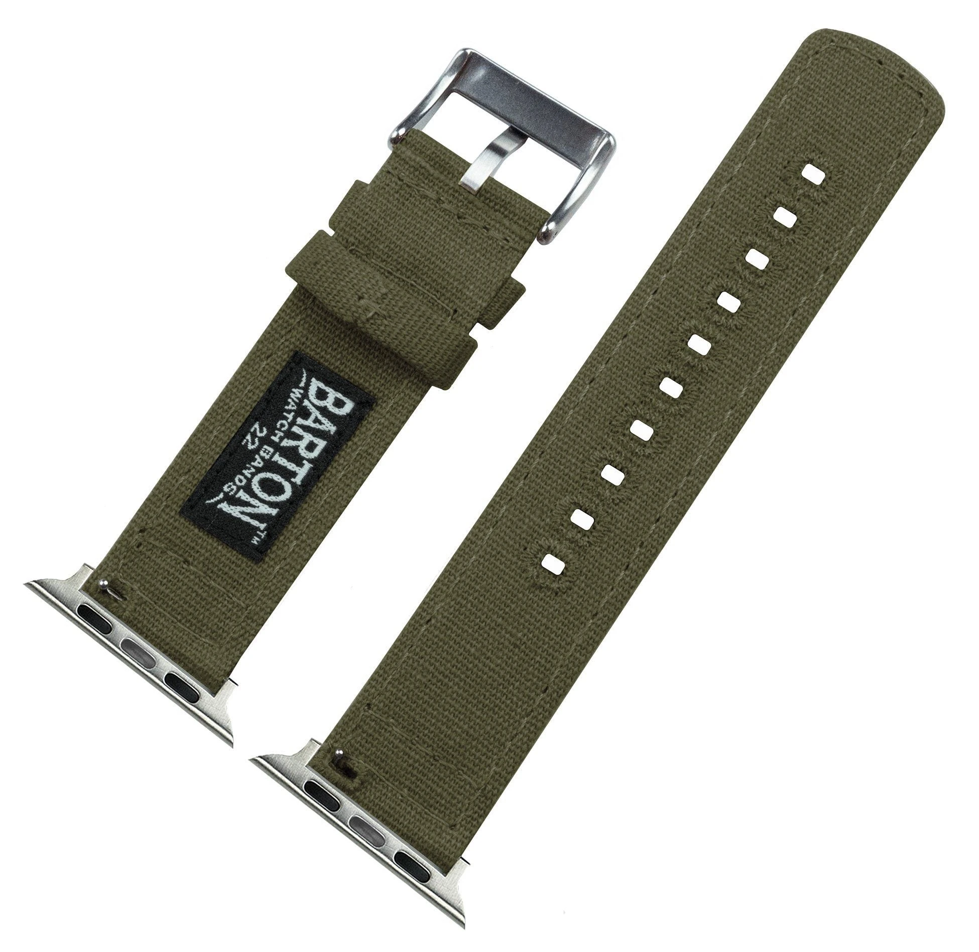 Barton Watch Bands Apple Watch | Army Green Canvas 7 Barton Watch Bands Apple Watch | Army Green Canvas - Image 5