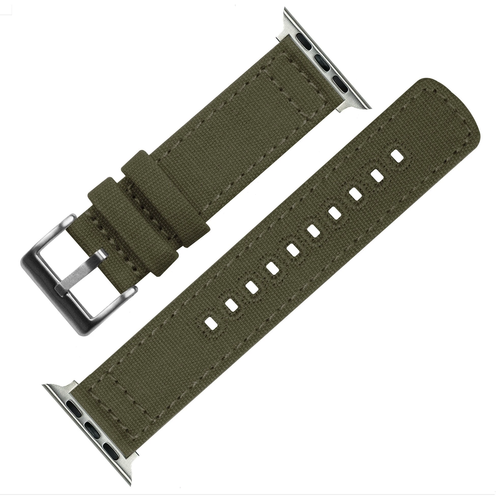 Barton Watch Bands Apple Watch | Army Green Canvas 6 Barton Watch Bands Apple Watch | Army Green Canvas - Image 4