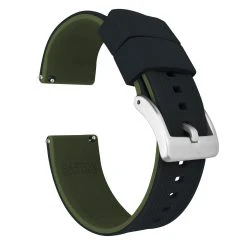 Barton Watch Bands Black Top / Army Green Bottom | Elite Silicone