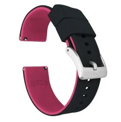 Barton Watch Bands Black Top / Pink Bottom | Elite Silicone