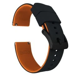 Barton Watch Bands Black Top / Pumpkin Orange Bottom | Elite Silicone -Barton Watch Bands Shop black top pumpkin orange bottom elite silicone elite silicone barton watch bands 20mm black pvd standard 238931