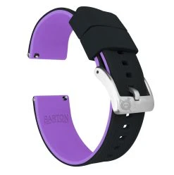 Barton Watch Bands Black Top / Purple Bottom | Elite Silicone