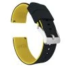 Barton Watch Bands Black Top / Yellow Bottom | Elite Silicone -Barton Watch Bands Shop black top yellow bottom elite silicone elite silicone barton watch bands 24mm stainless steel 790809