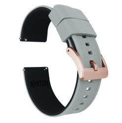 Barton Watch Bands Cool Grey Top / Black Bottom | Elite Silicone -Barton Watch Bands Shop cool grey top black bottom elite silicone elite silicone barton watch bands 20mm rose gold 706935