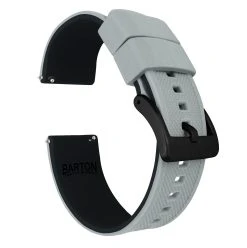 Barton Watch Bands Cool Grey Top / Black Bottom | Elite Silicone -Barton Watch Bands Shop cool grey top black bottom elite silicone elite silicone barton watch bands 22mm black pvd 580302