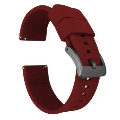 Barton Watch Bands Crimson Red | Elite Silicone -Barton Watch Bands Shop crimson red elite silicone elite silicone barton watch bands 20mm gunmetal grey 863939