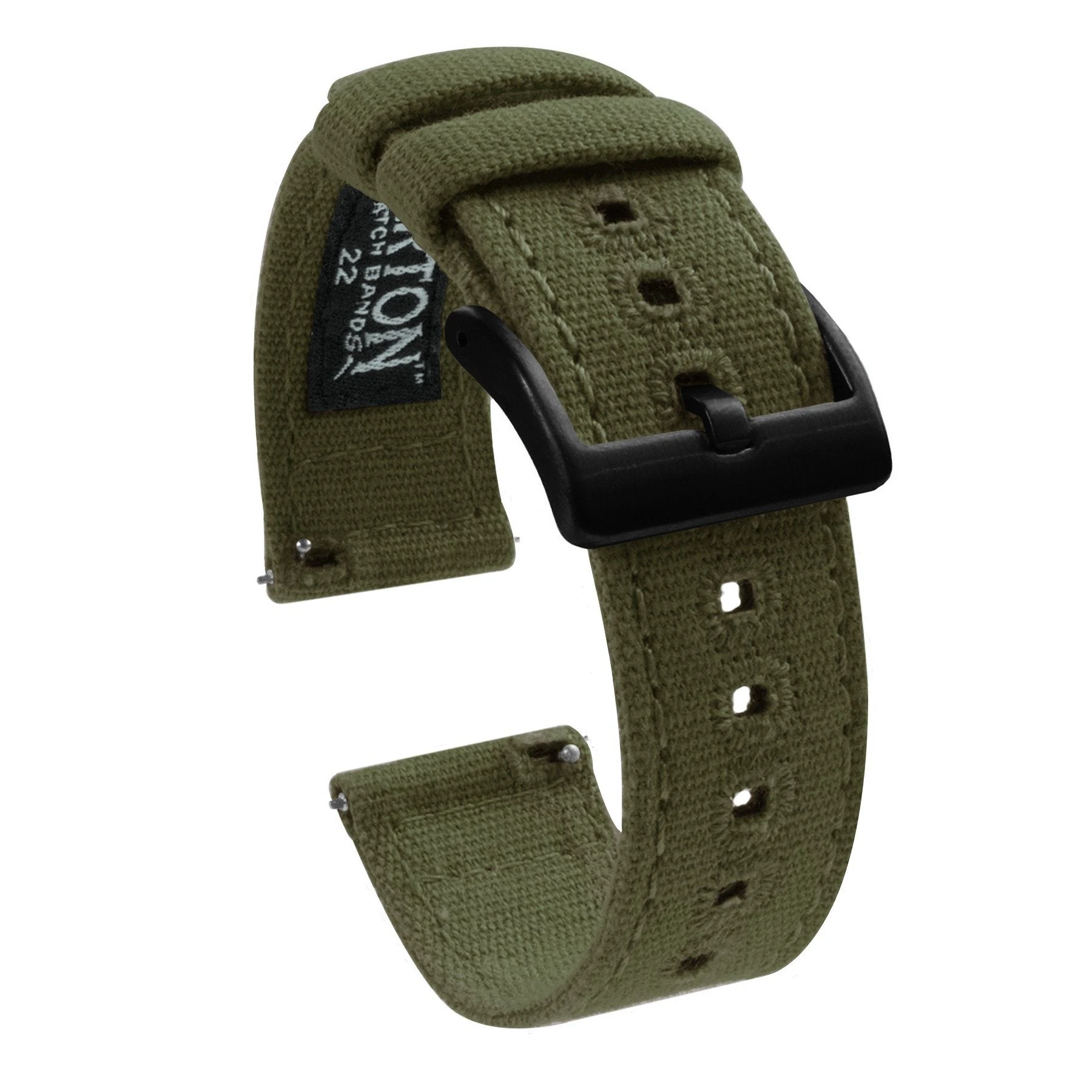 Barton Watch Bands Fossil Gen 5 | Army Green Canvas 4 Barton Watch Bands Fossil Gen 5 | Army Green Canvas - Image 2