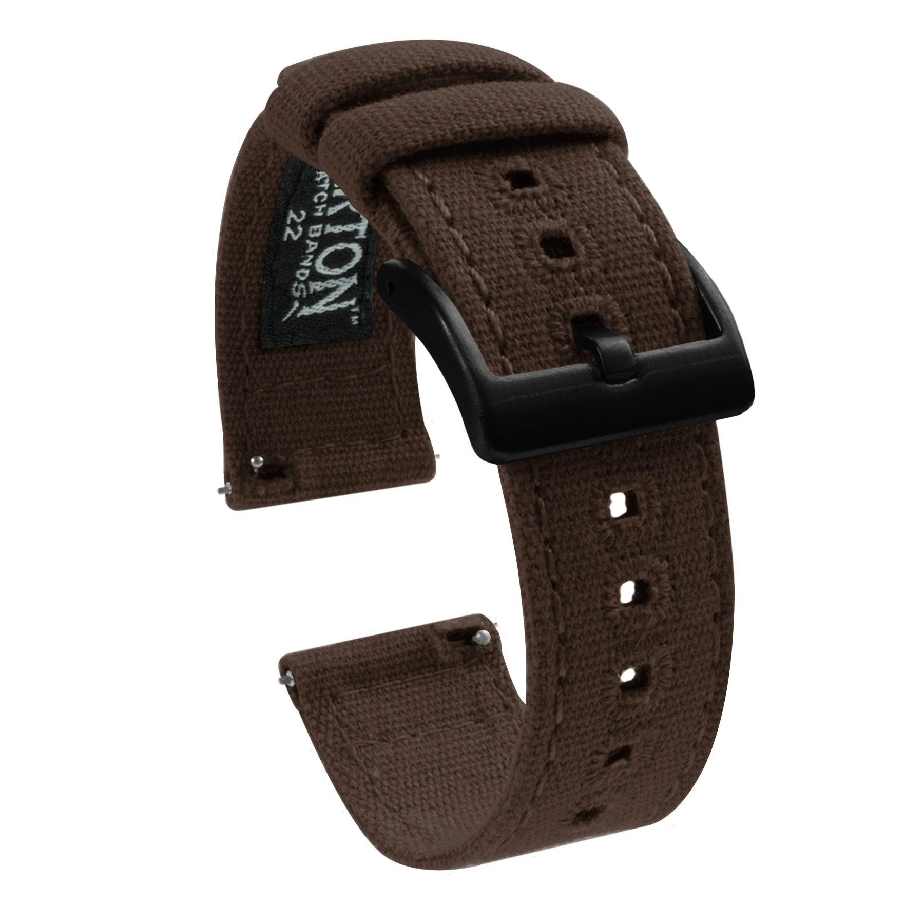 Barton Watch Bands Fossil Gen 5 | Chocolate Brown Canvas 4 Barton Watch Bands Fossil Gen 5 | Chocolate Brown Canvas - Image 2
