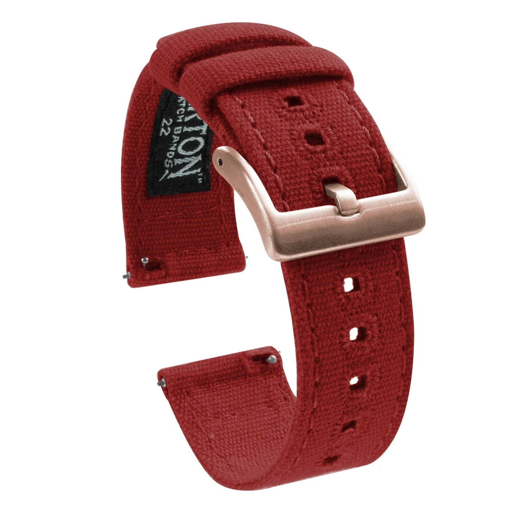 Barton Watch Bands Fossil Gen 5 | Crimson Red Canvas 5 Barton Watch Bands Fossil Gen 5 | Crimson Red Canvas - Image 3