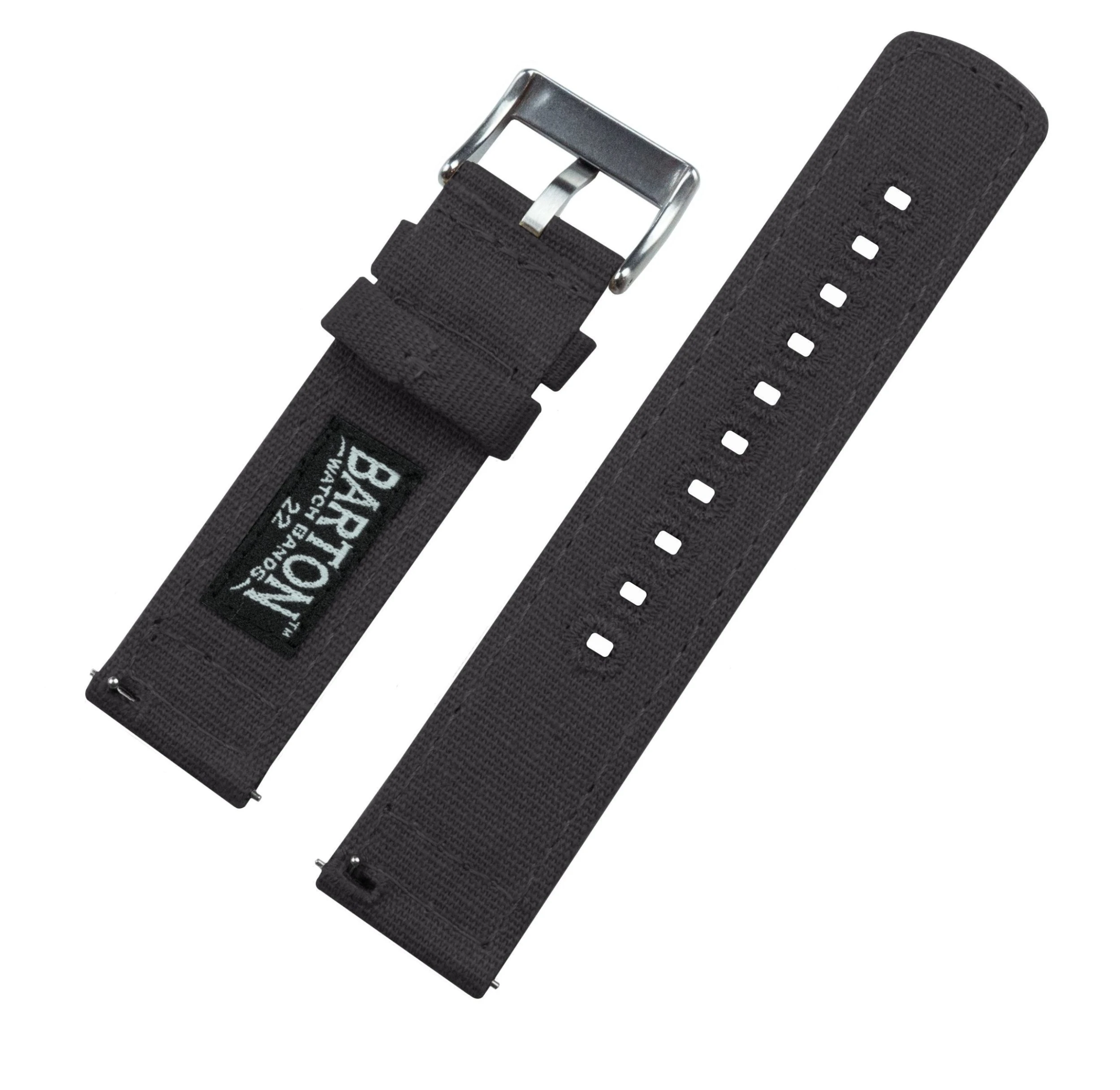 Barton Watch Bands Fossil Q | Smoke Grey Canvas 5 Barton Watch Bands Fossil Q | Smoke Grey Canvas - Image 3