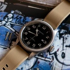 Barton Watch Bands Khaki Tan Top / Black Bottom | Elite Silicone -Barton Watch Bands Shop khaki tan top black bottom elite silicone elite silicone barton watch bands 468264