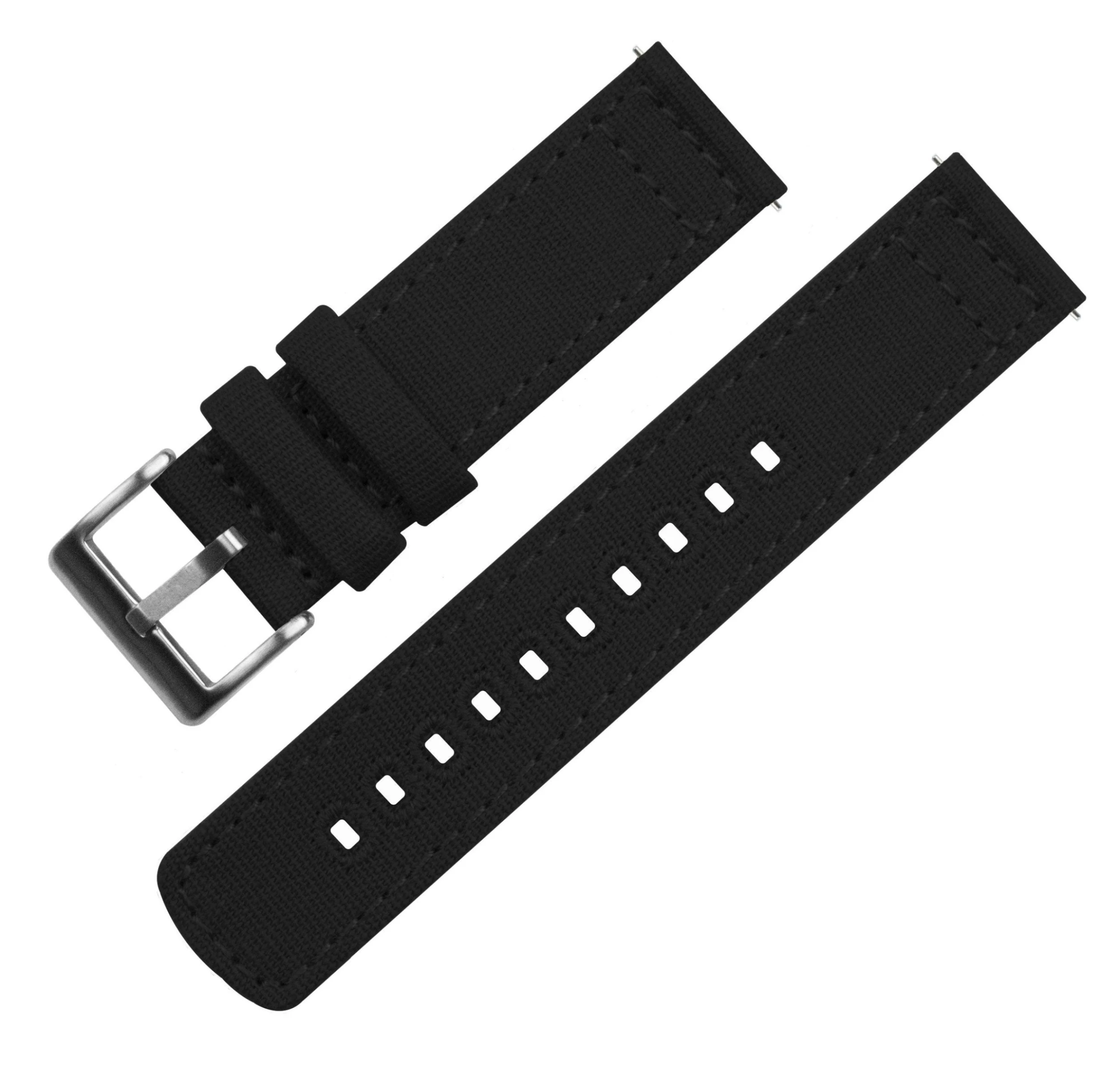 Barton Watch Bands Pebble Smart Watches | Black Canvas 4 Barton Watch Bands Pebble Smart Watches | Black Canvas - Image 2