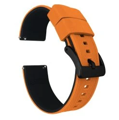 Barton Watch Bands Pumpkin Orange Top / Black Bottom | Elite Silicone -Barton Watch Bands Shop pumpkin orange top black bottom elite silicone elite silicone barton watch bands 20mm black pvd 631586