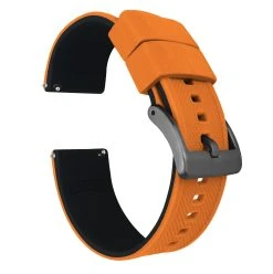 Barton Watch Bands Pumpkin Orange Top / Black Bottom | Elite Silicone -Barton Watch Bands Shop pumpkin orange top black bottom elite silicone elite silicone barton watch bands 20mm gunmetal grey 989422
