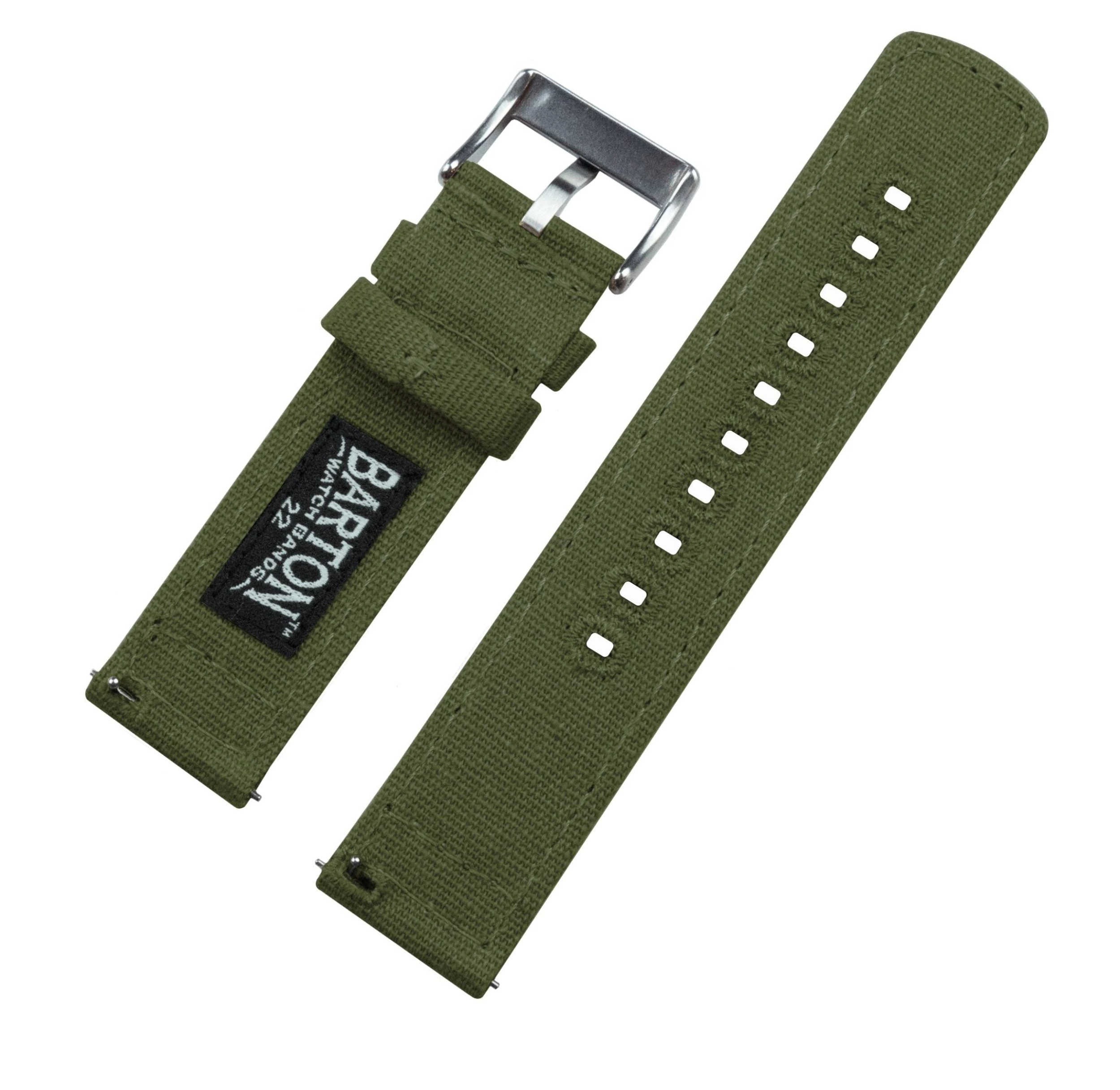 Barton Watch Bands Samsung Galaxy Watch Active 2 | Army Green Canvas 5 Barton Watch Bands Samsung Galaxy Watch Active 2 | Army Green Canvas - Image 4