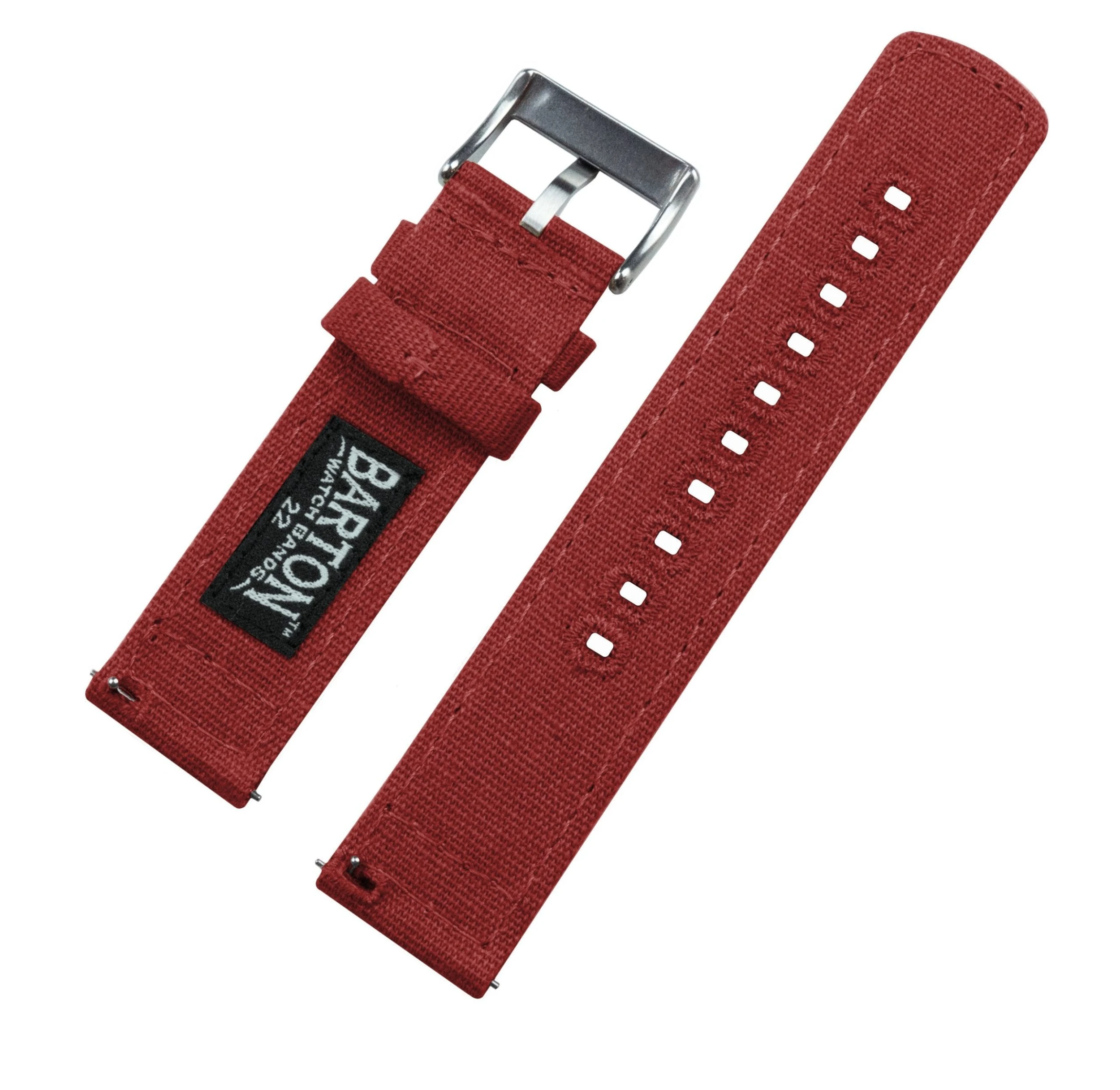 Barton Watch Bands Samsung Galaxy Watch Active 2 | Crimson Red Canvas 6 Barton Watch Bands Samsung Galaxy Watch Active 2 | Crimson Red Canvas - Image 4