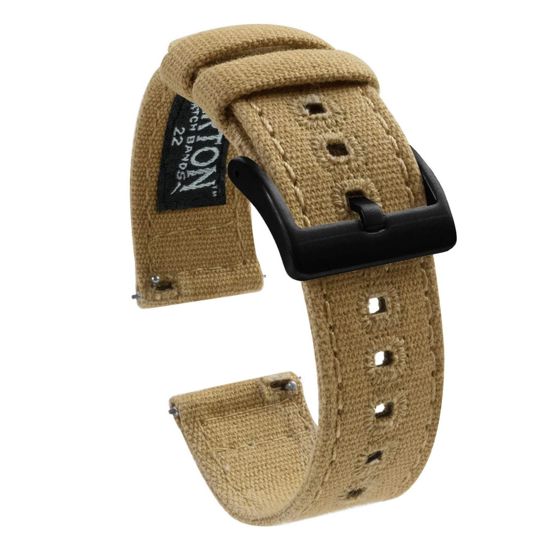 Barton Watch Bands Samsung Galaxy Watch Active | Khaki Canvas 4 Barton Watch Bands Samsung Galaxy Watch Active | Khaki Canvas - Image 2