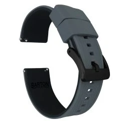 Barton Watch Bands Smoke Grey Top / Black Bottom | Elite Silicone -Barton Watch Bands Shop smoke grey top black bottom elite silicone elite silicone barton watch bands 20mm black pvd standard 701618