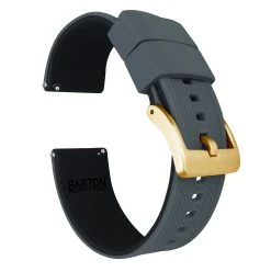 Barton Watch Bands Smoke Grey Top / Black Bottom | Elite Silicone -Barton Watch Bands Shop smoke grey top black bottom elite silicone elite silicone barton watch bands 22mm gold standard 288307