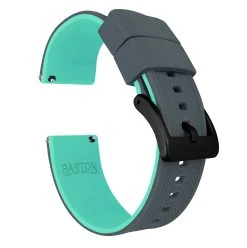 Barton Watch Bands Smoke Grey Top / Mint Green Bottom | Elite Silicone -Barton Watch Bands Shop smoke grey top mint green bottom elite silicone elite silicone barton watch bands 24mm black pvd 799462