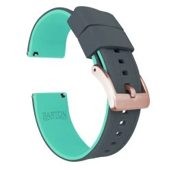 Barton Watch Bands Smoke Grey Top / Mint Green Bottom | Elite Silicone -Barton Watch Bands Shop smoke grey top mint green bottom elite silicone elite silicone barton watch bands 24mm rose gold 435491